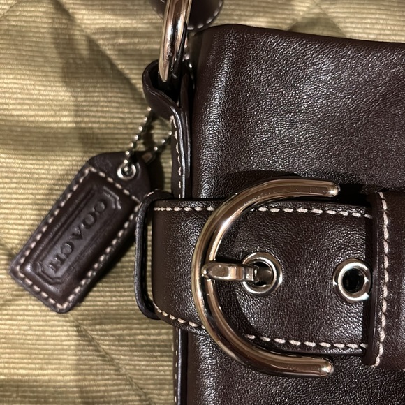 Vintage Coach Chocolate Leather Shoulder Bag G05S-1453 - Picture 2 of 7